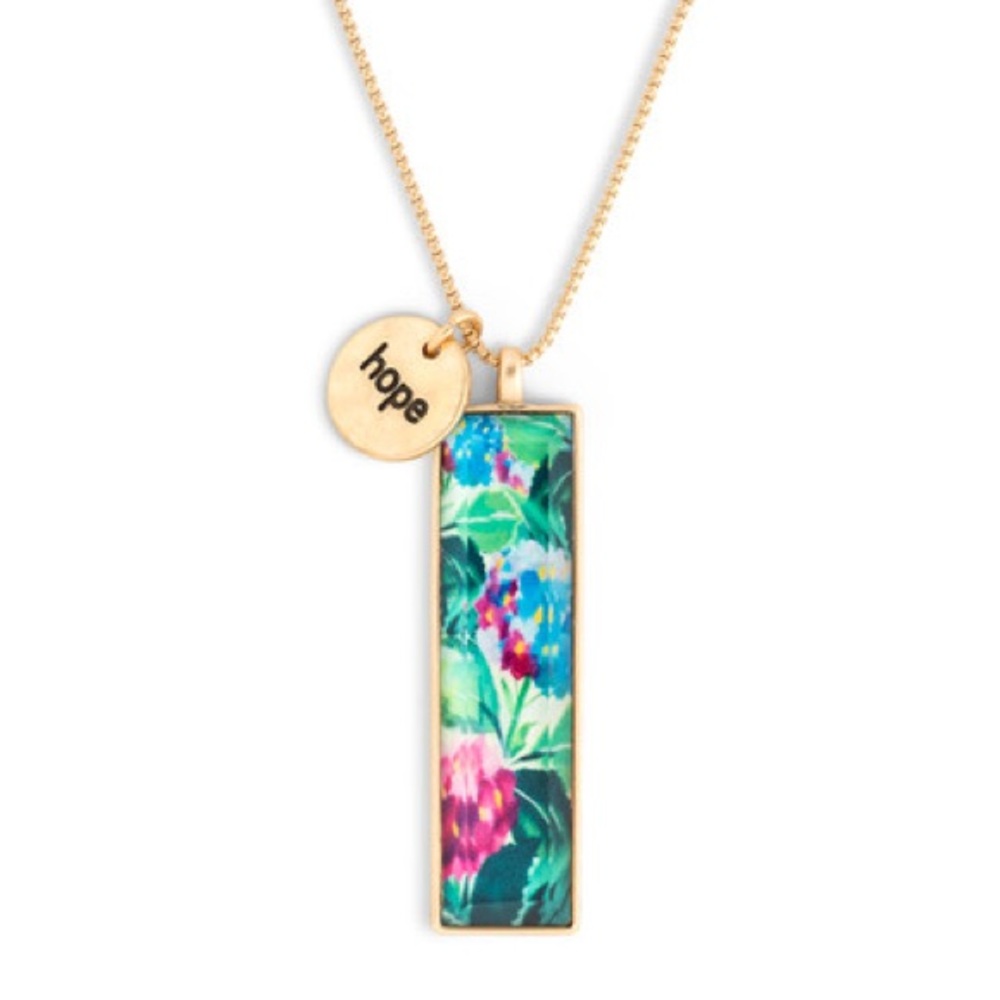 DEMDACO ArtLifting Collection Necklace - Hope Hydrangea Floral Pendant Necklace